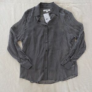NWT- Brooks Brothers Black and White Houndstooth Blouse- size s